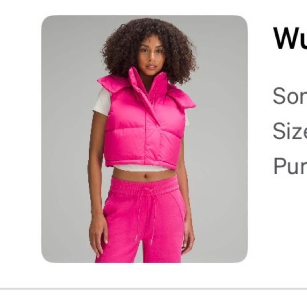 Lululemon wunder puff super cropped vest